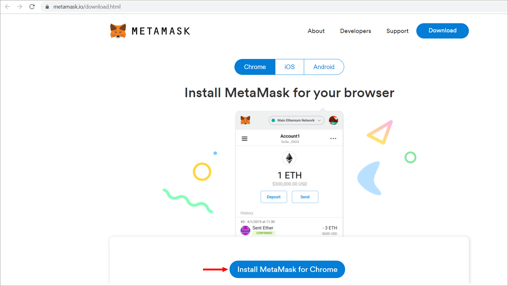 creating metamask account