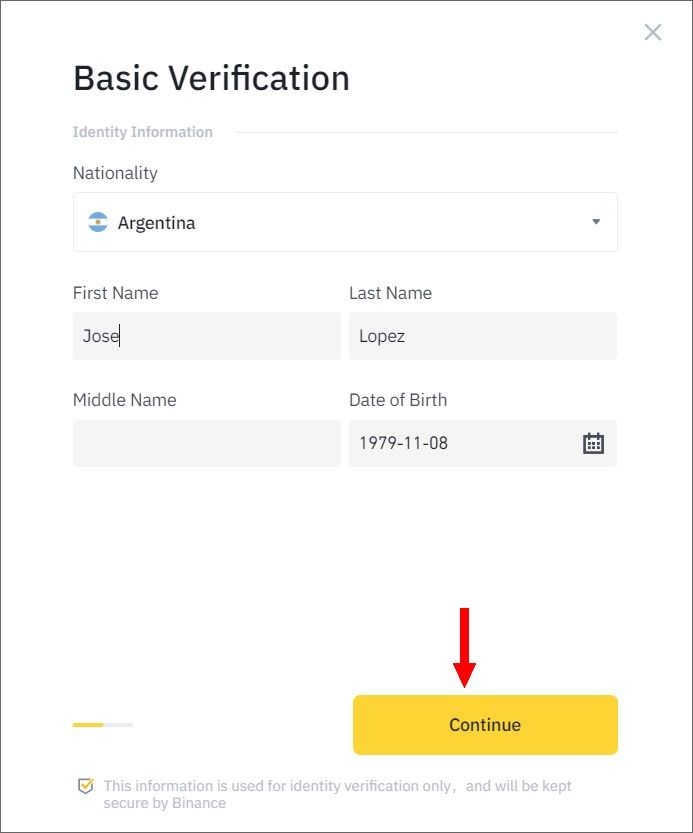 binance usd account verification failed