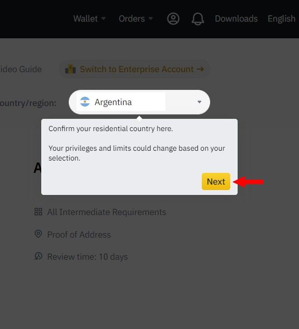 binance usd verification